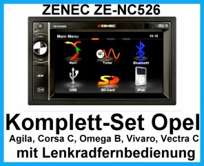 Komplett-Set Opel Vectra Omega Corsa Signum Meriva ZENEC ZE-NC526