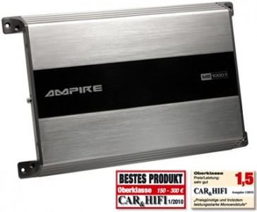 AMPIRE MB1000.1 1-Kanal Verst&auml;rker Endstufe Monoblock Class D