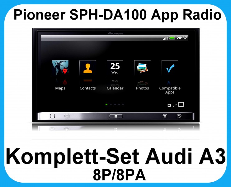 KomplettSet Audi A3 8P/8PA Pioneer SPHDA100 App Radio MP3 Bluetooth